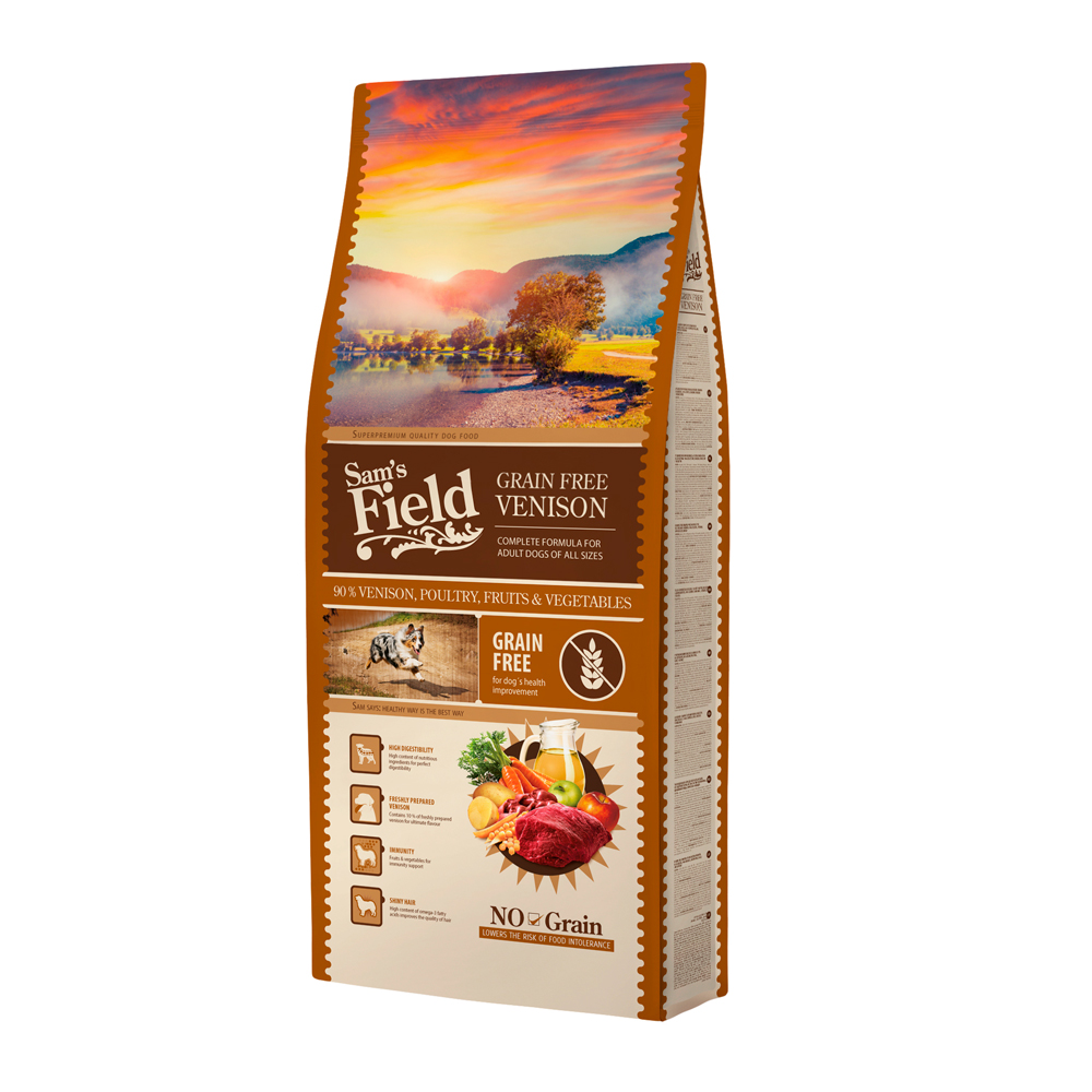 Hrană uscată pentru câini Sam's Field Adult Grain Free, vânat, 13 kg