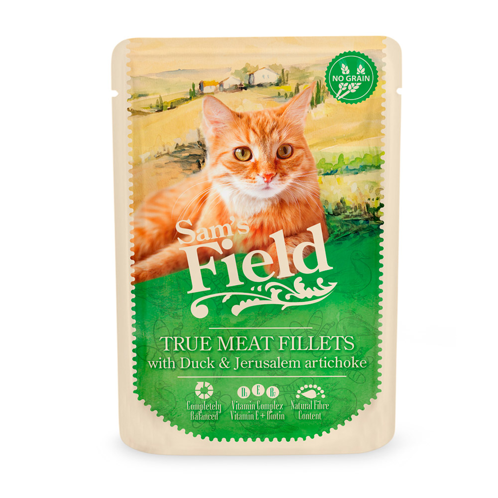 Sam's field cat pouch with duck filets / jerusalem artichoke 85gr