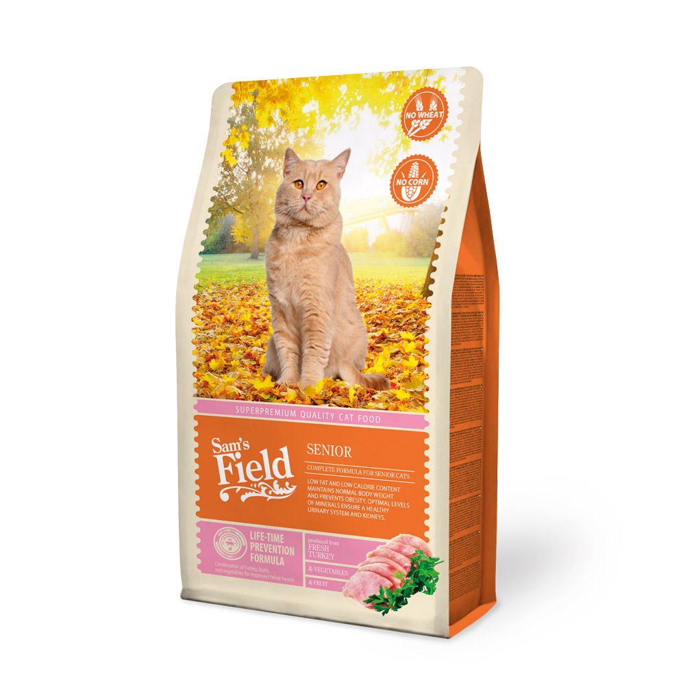 Hrană uscată pentru pisici Sam's Field Senior, 2,5 kg
