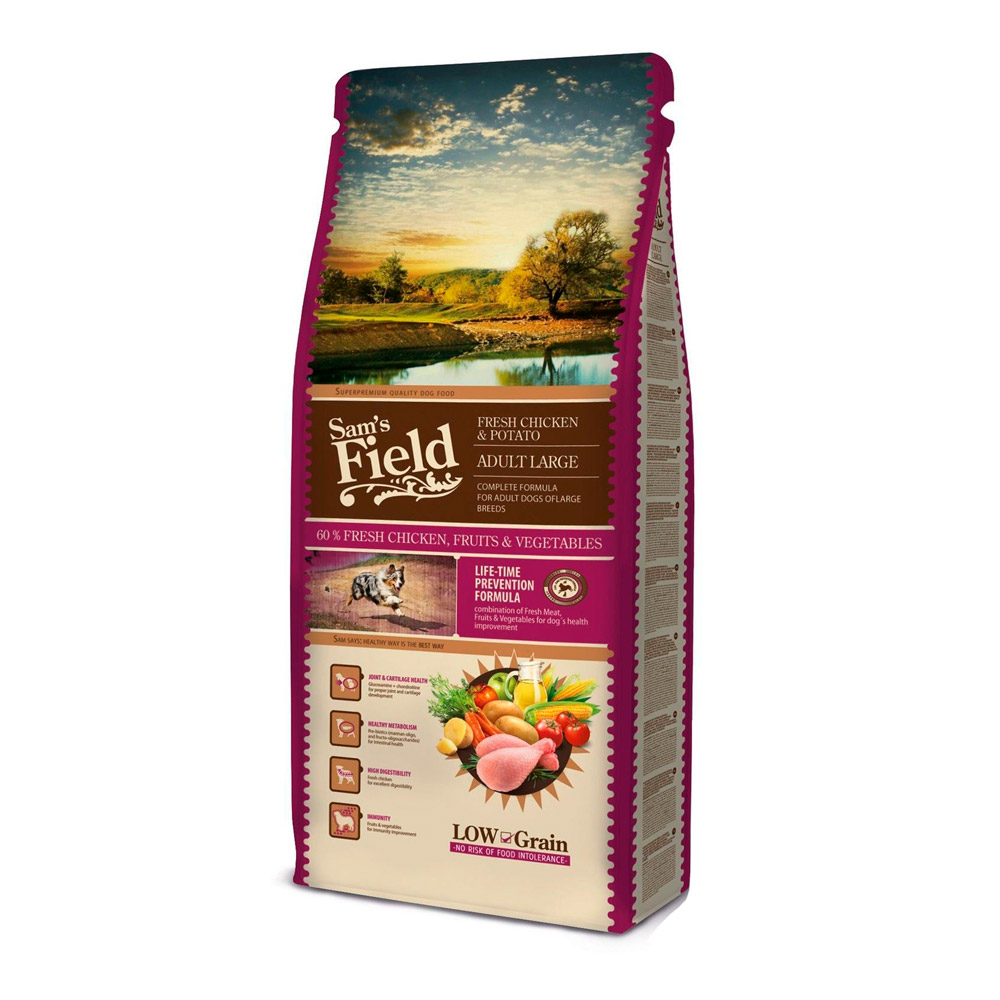 Hrană uscată pentru câini Sam's Field Fresh Adult Large, pui și cartofi, 13,2 kg