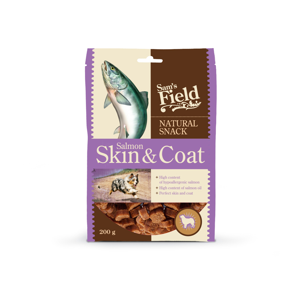 Recompense funcționale pentru câini Sam's Field Skin & Coat, somon, 200 g