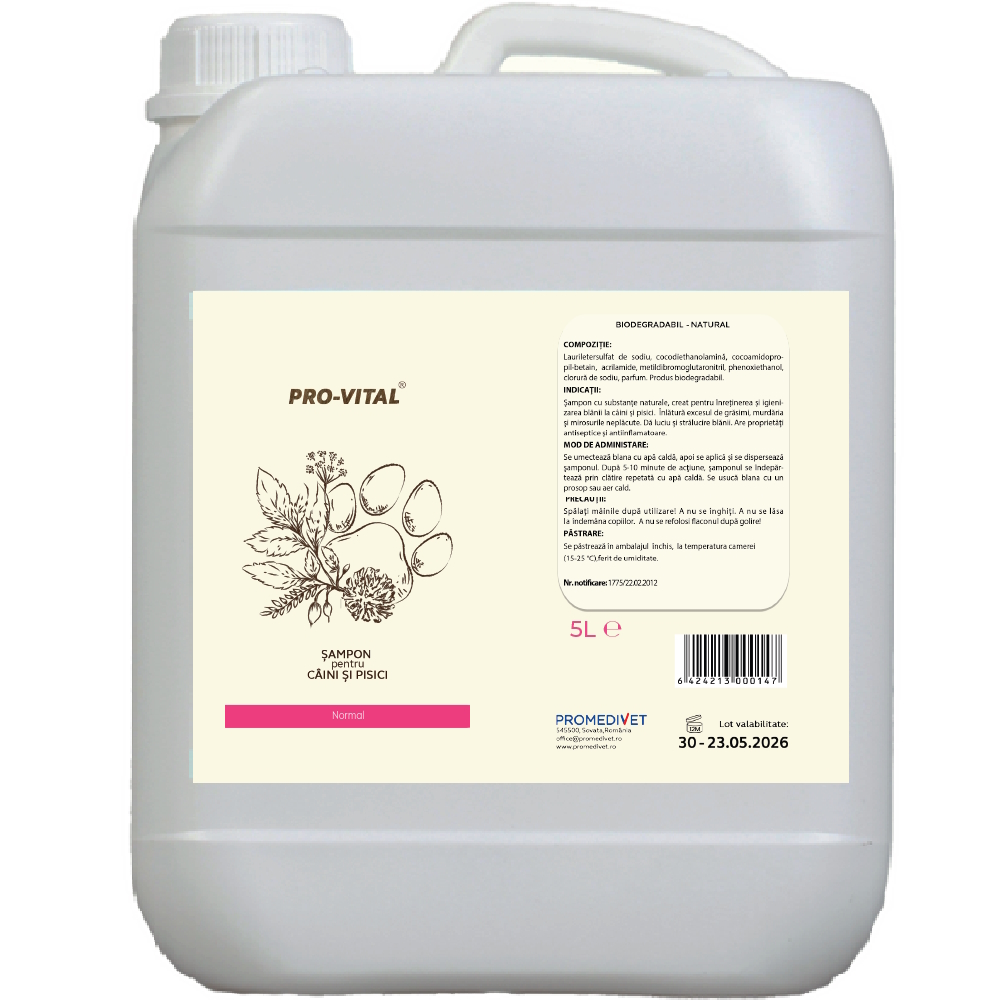 Șampon Pro-Vital Normal pentru câini și pisici, 5 L
