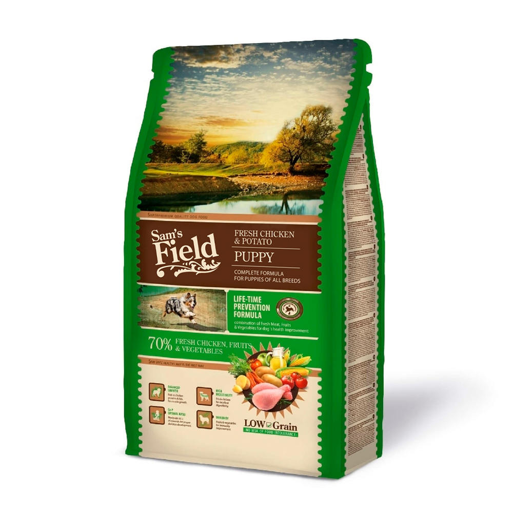 Hrană uscată pentru căței Sam's Field Fresh Puppy, pui și cartofi, 2,5 kg