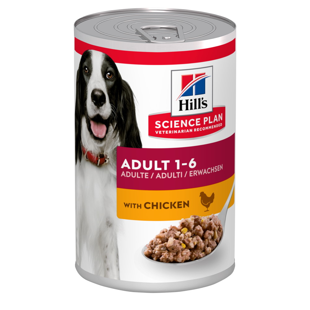 Hrană umedă pentru câini Hill's Science Plan Adult, pui, 370 g (conservă)