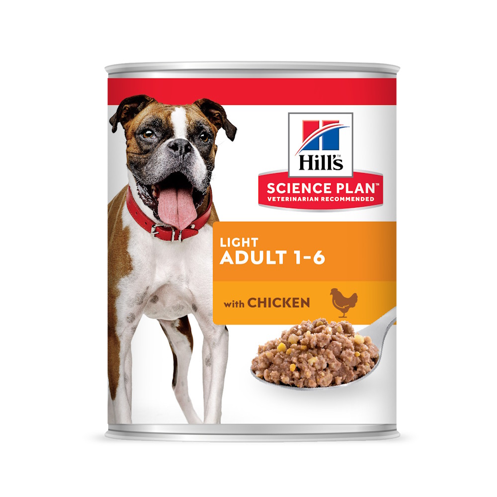 Hrană umedă pentru câini Hill's Science Plan Adult Light, pui, 370 g (conservă)