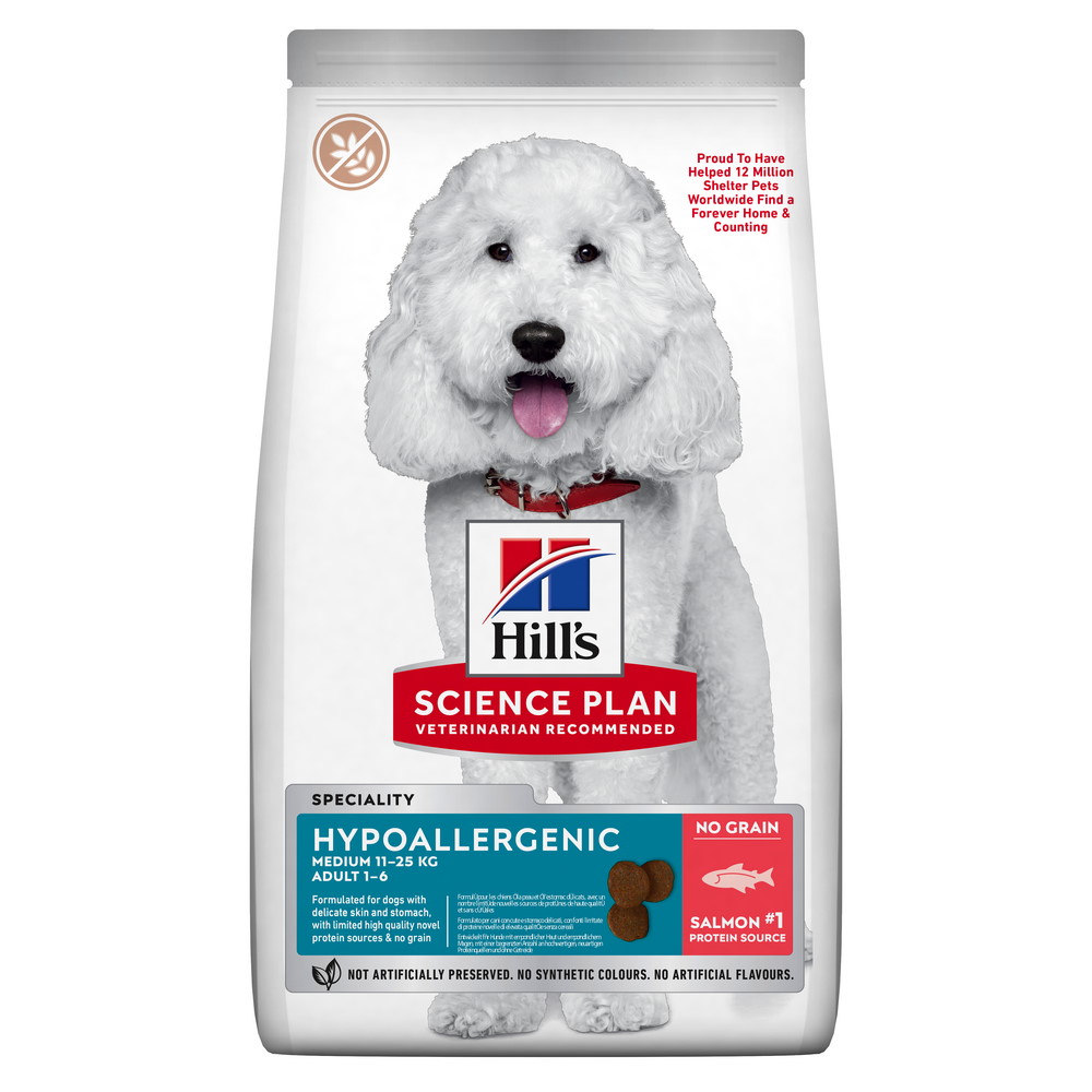 Hrană uscată pentru câini Hill's Science Plan Adult Medium Hypoallergenic No Grain, 2,5 kg