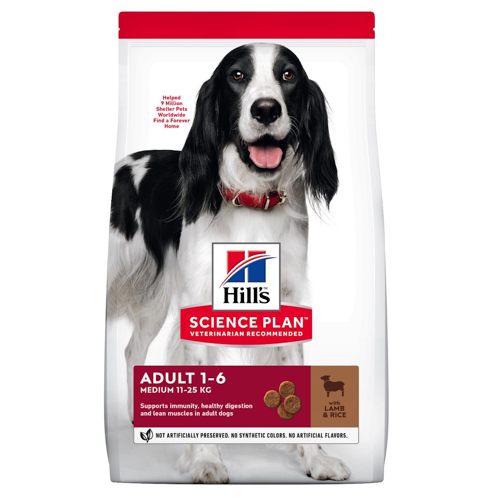 Hrană uscată pentru câini Hill's Science Plan Adult Medium, miel și orez, 18 kg