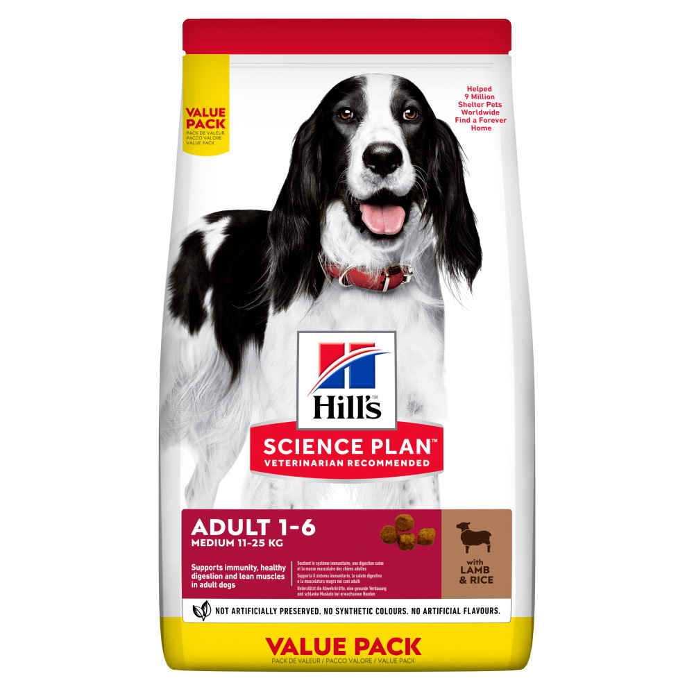 Hrană uscată pentru câini Hill's Science Plan Adult Medium, miel și orez, 18 kg