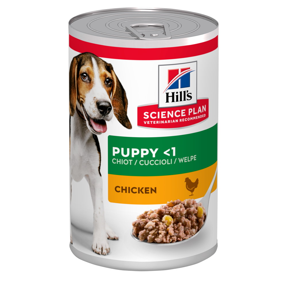 Hrană umedă pentru căței Hill's Science Plan Puppy, pui, 370 g (conservă)