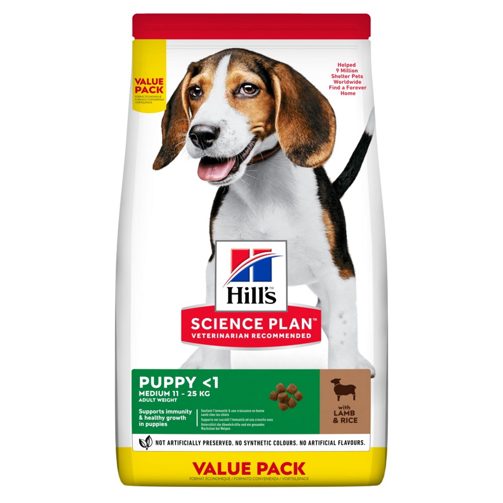 Hrană uscată pentru căței Hill's Science Plan Puppy Medium, miel și orez, 18 kg