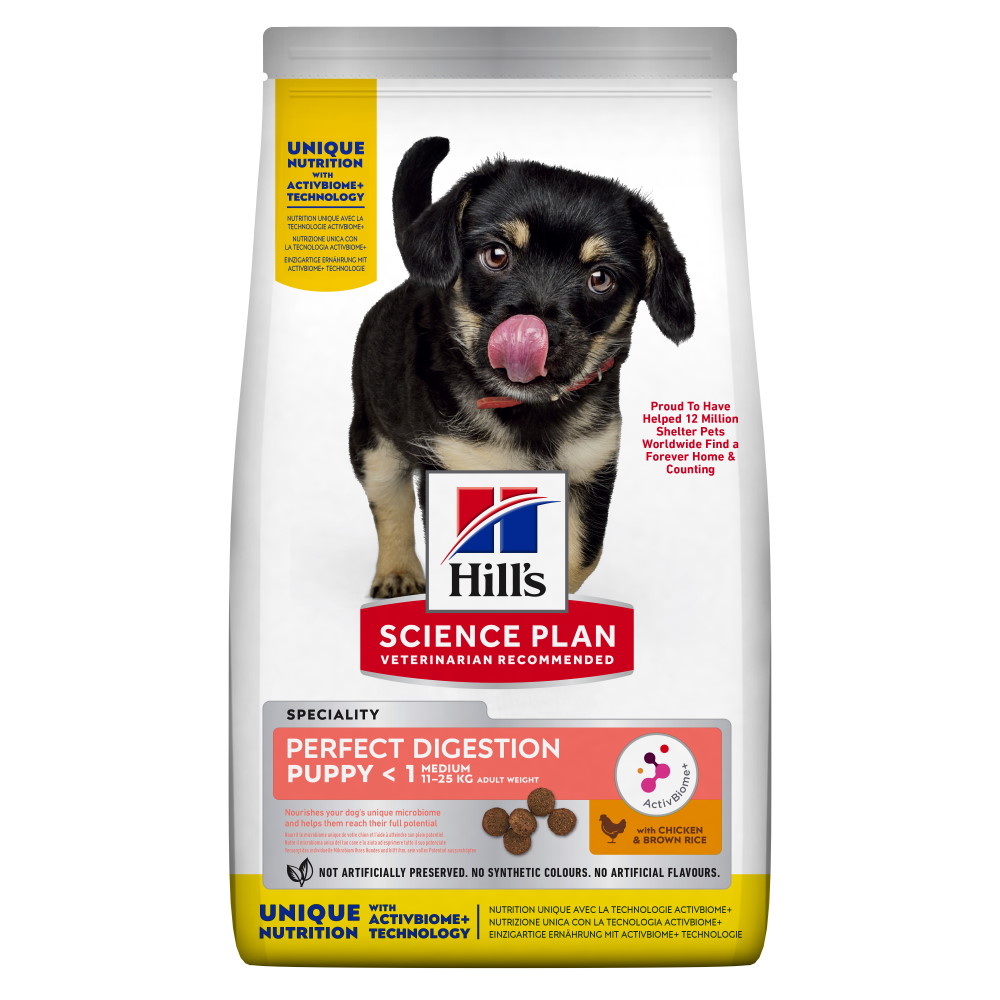 Hrană uscată pentru căței Hill's Science Plan Puppy Medium Perfect Digestion, 2,5 kg