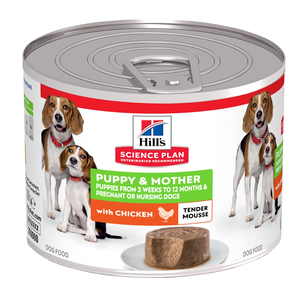 Hrană umedă pentru câini Hill's Science Plan Puppy & Mother, mousse, pui, 200 g