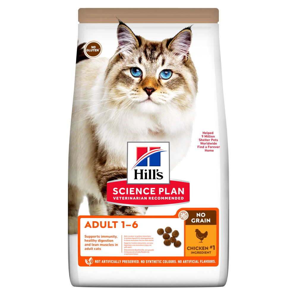 Hrană uscată pentru pisici Hill's Science Plan Adult No Grain, pui, 1,5 kg