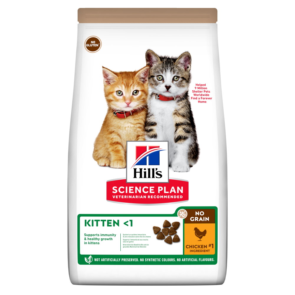 Hrană uscată pentru pisoi Hill's Science Plan Kitten No Grain, pui, 1,5 kg