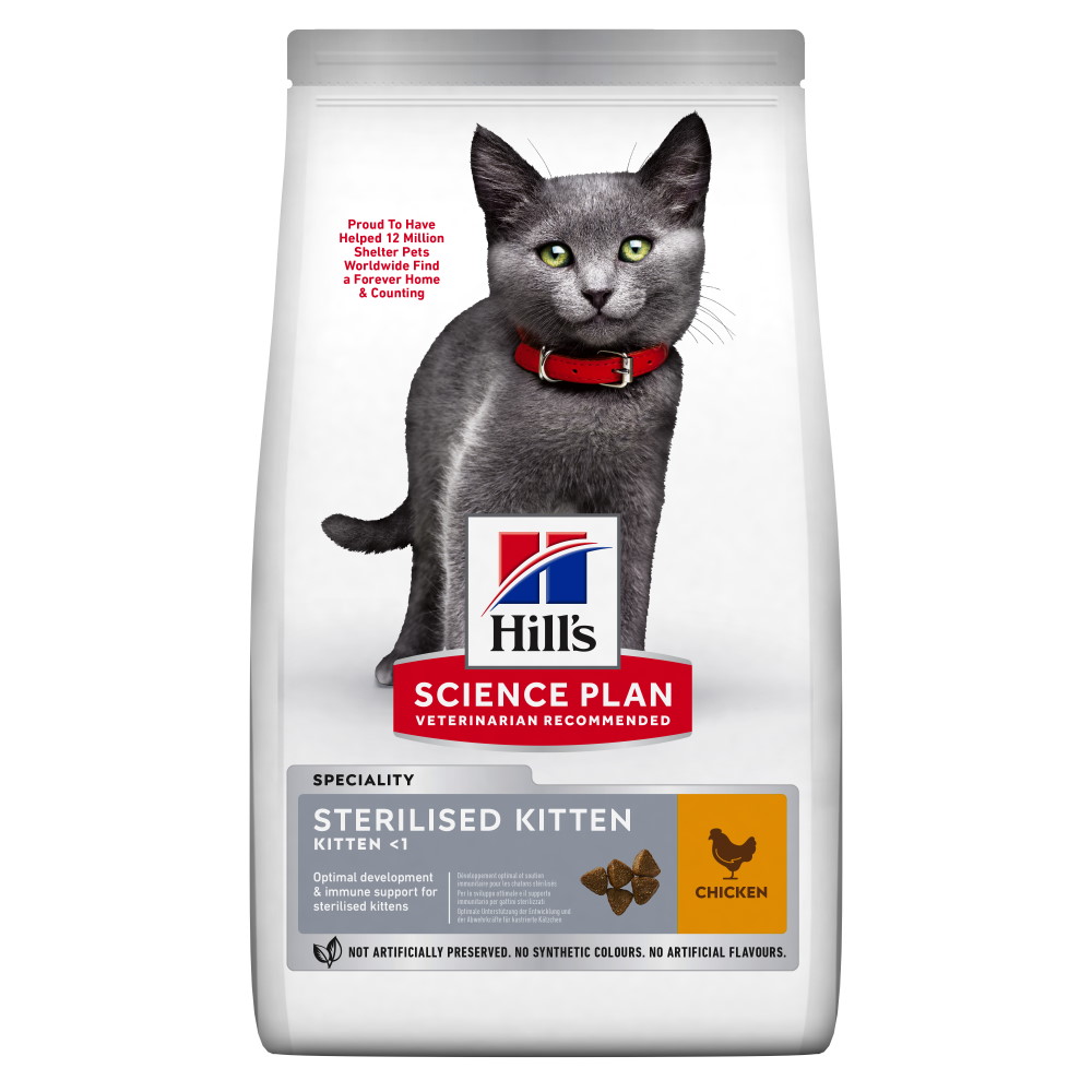 Hrană uscată pentru pisoi Hill's Science Plan Kitten Sterilised, pui, 7 kg