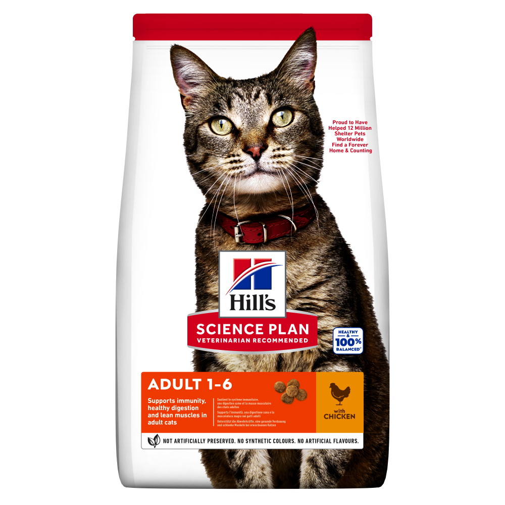 Hrană uscată pentru pisici Hill's Science Plan Adult, pui, 1,5 kg