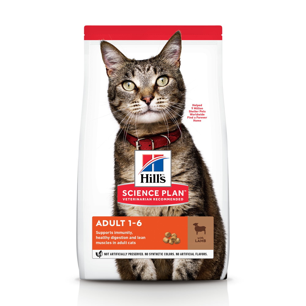 Hrană uscată pentru pisici Hill's Science Plan Adult, miel și orez, 1,5 kg