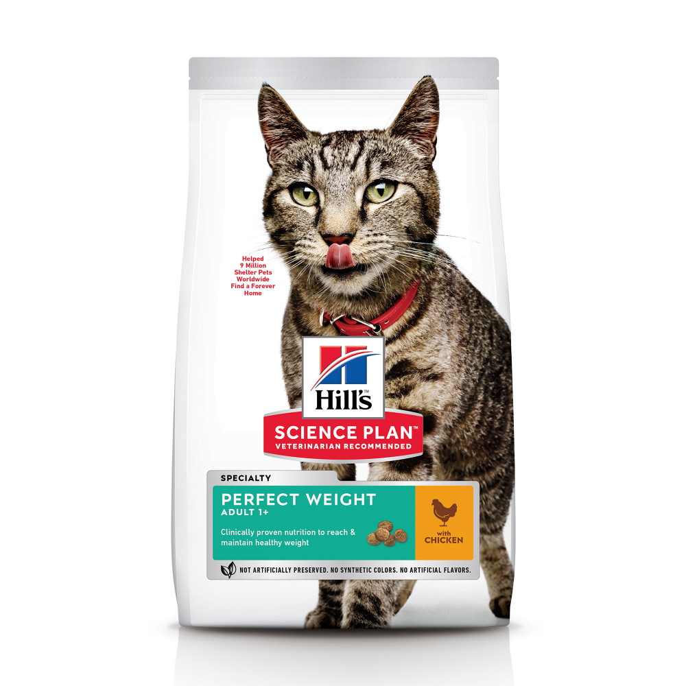Hrană uscată pentru pisici Hill's Science Plan Adult Perfect Weight, pui, 1,5 kg