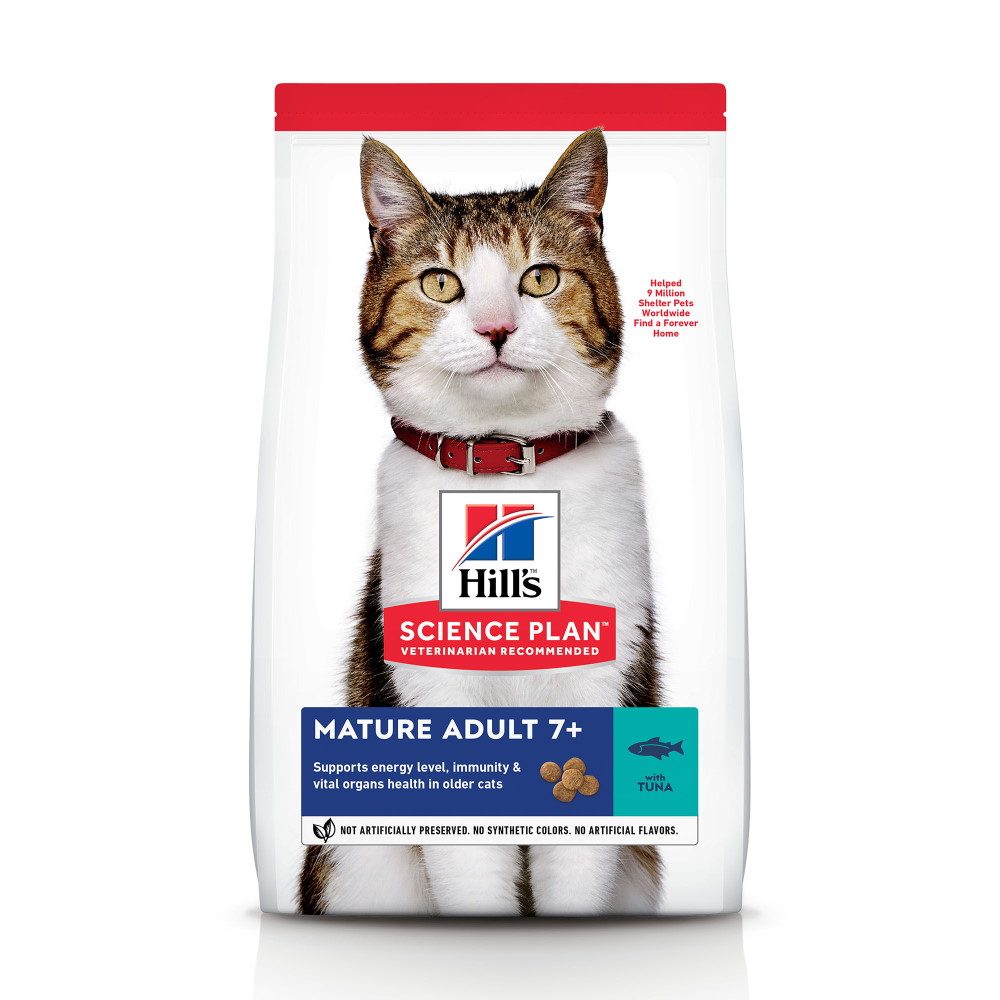 Hrană uscată pentru pisici Hill's Science Plan Mature Adult 7+, ton, 1,5 kg