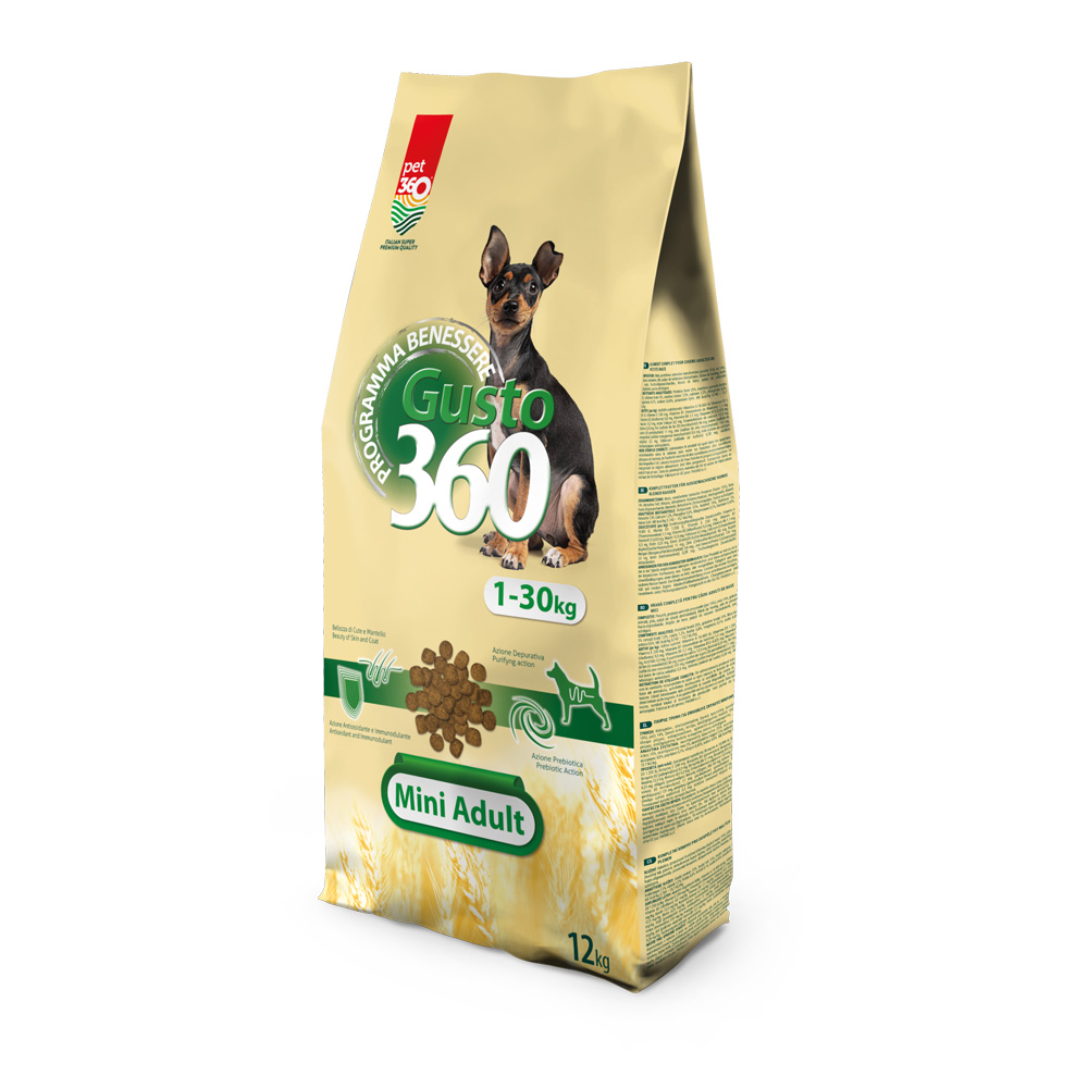 Hrană uscată pentru câini Gusto 360 Mini Adult, carne, 12 kg