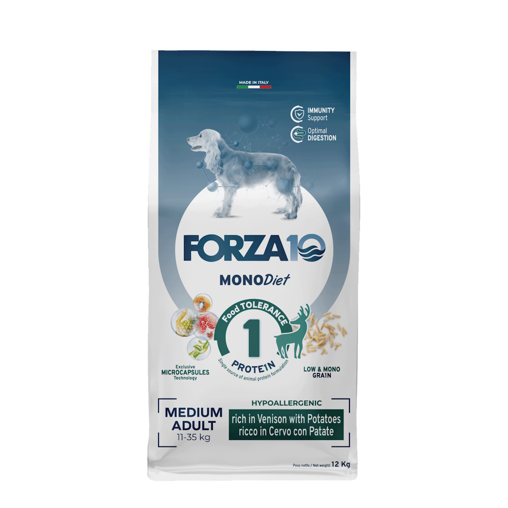 Hrană uscată pentru câini Forza10 Monodiet Medium Adult, vânat, 12 kg