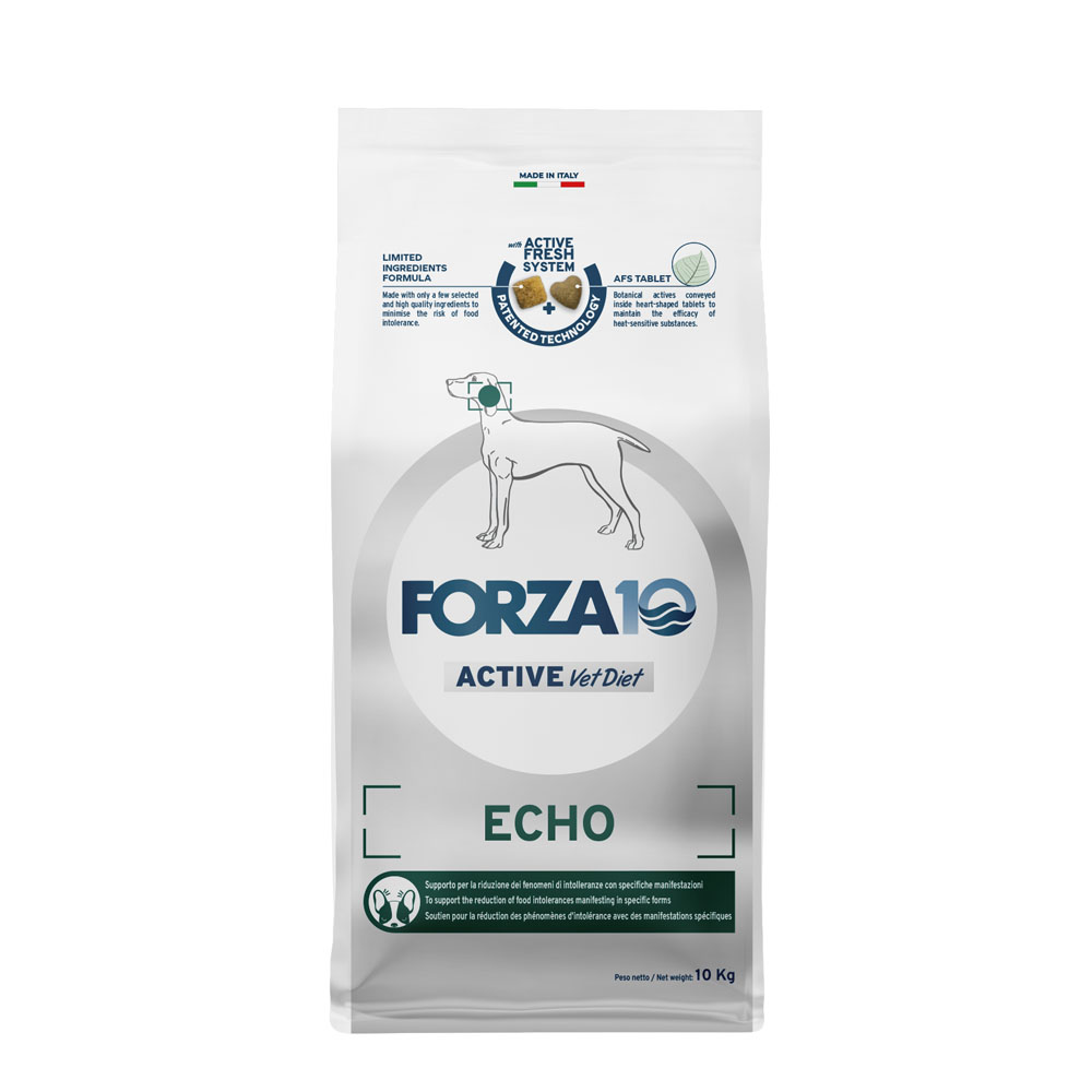Hrană uscată pentru câini Forza10 Echo Active, pentru urechi sensibile, 10 kg