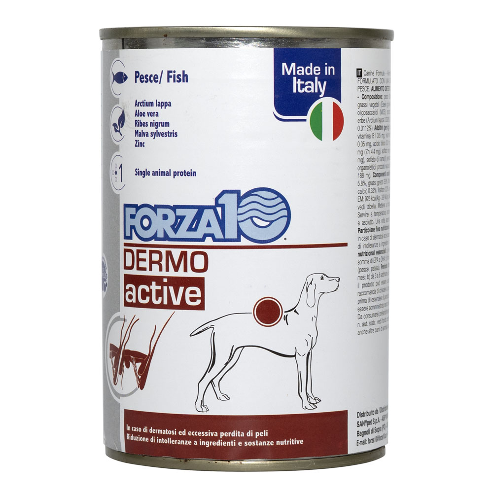 Hrană umedă pentru câini Forza10 Dermo Actiwet, pentru piele și blană, 390 g
