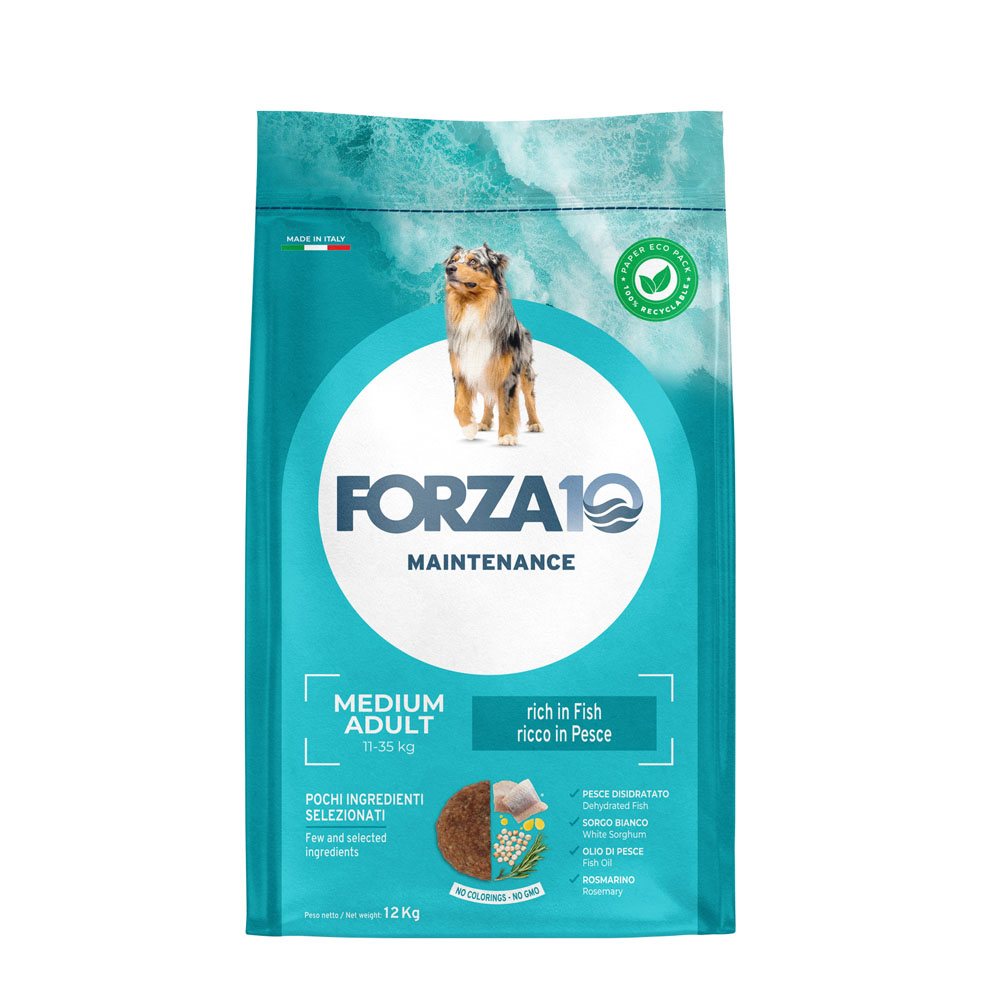Hrană uscată pentru câini Forza10 All Day Medium Adult, pește, 12 kg