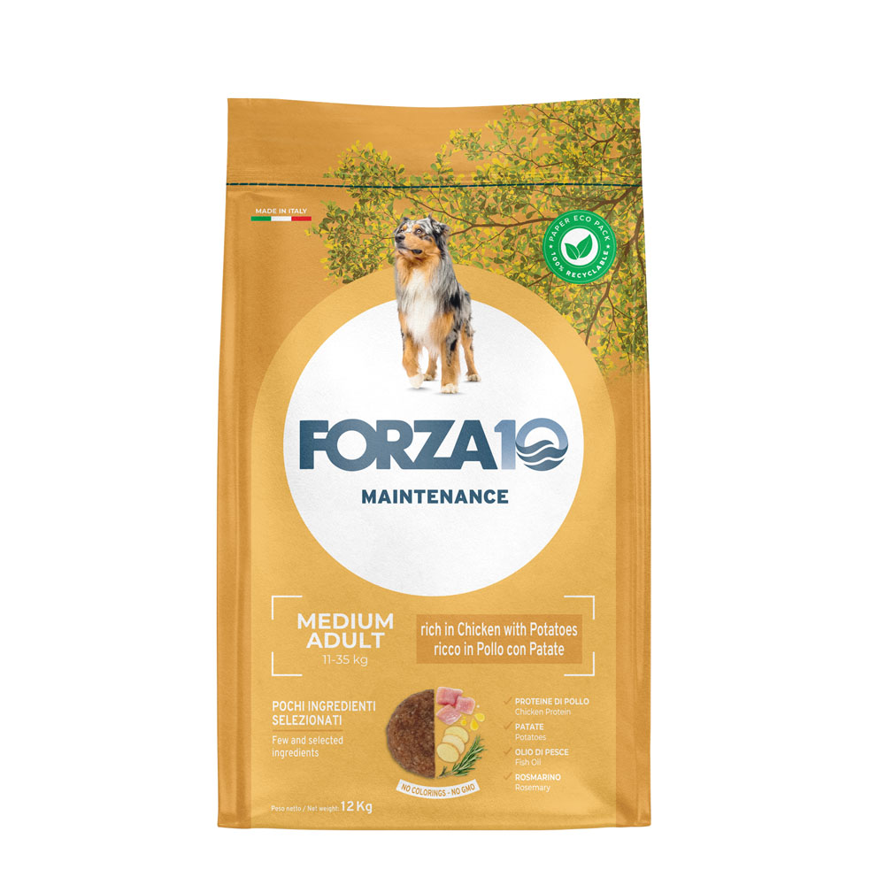 Hrană uscată pentru câini Forza10 All Day Medium Adult, pui, 12 kg