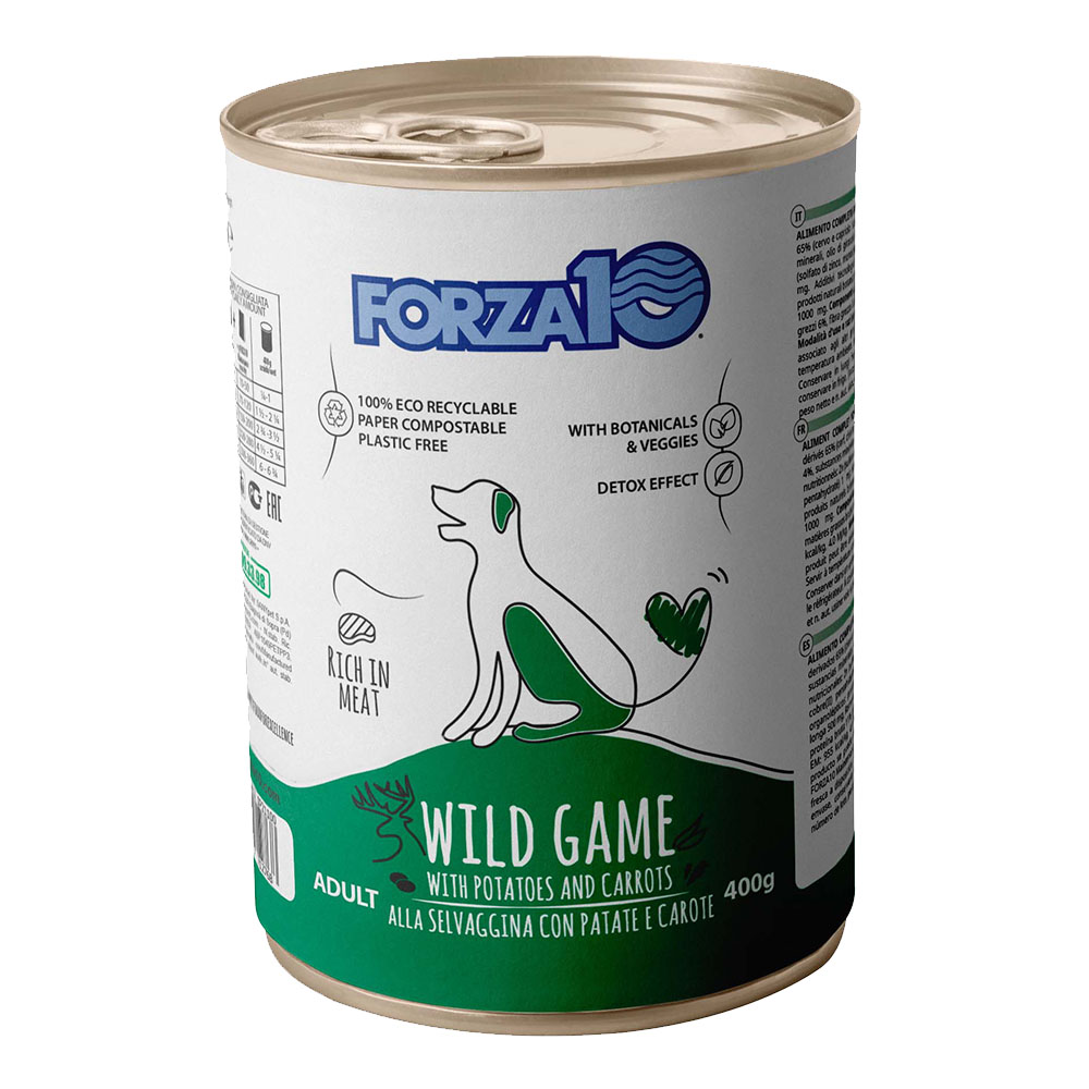 Hrană umedă pentru câini Forza10 All Day, vânat și morcovi, 400 g