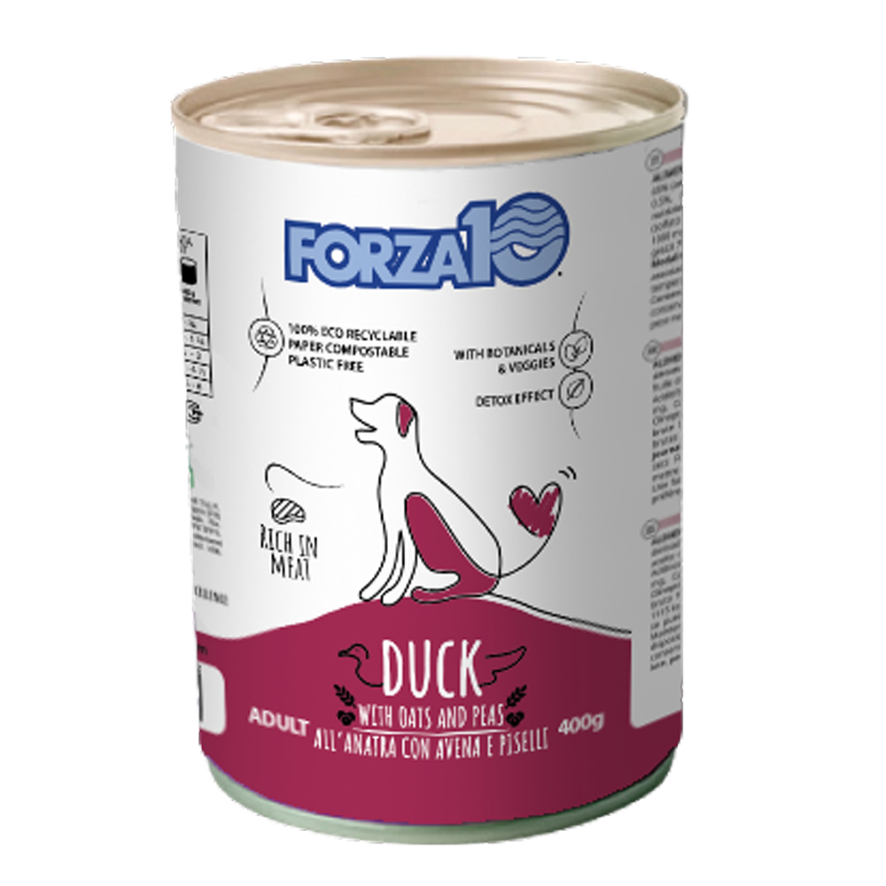 Hrană umedă pentru câini Forza10 All Day, rață și mazăre, 400 g