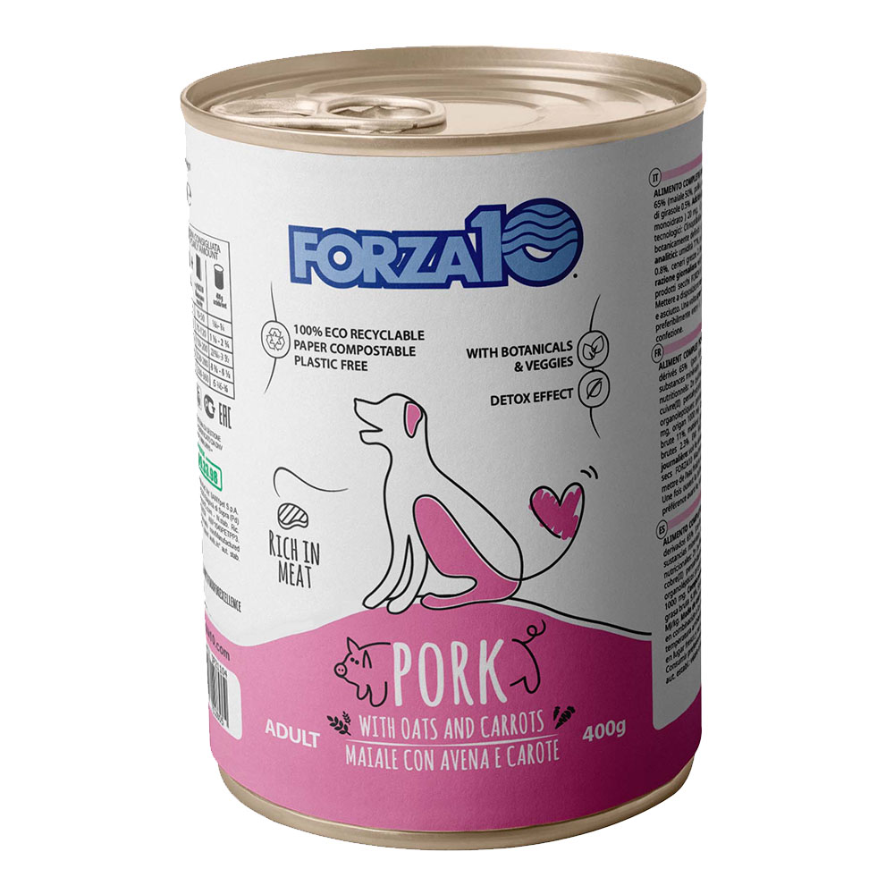 Hrană umedă pentru câini Forza10 All Day, porc și morcovi, 400 g