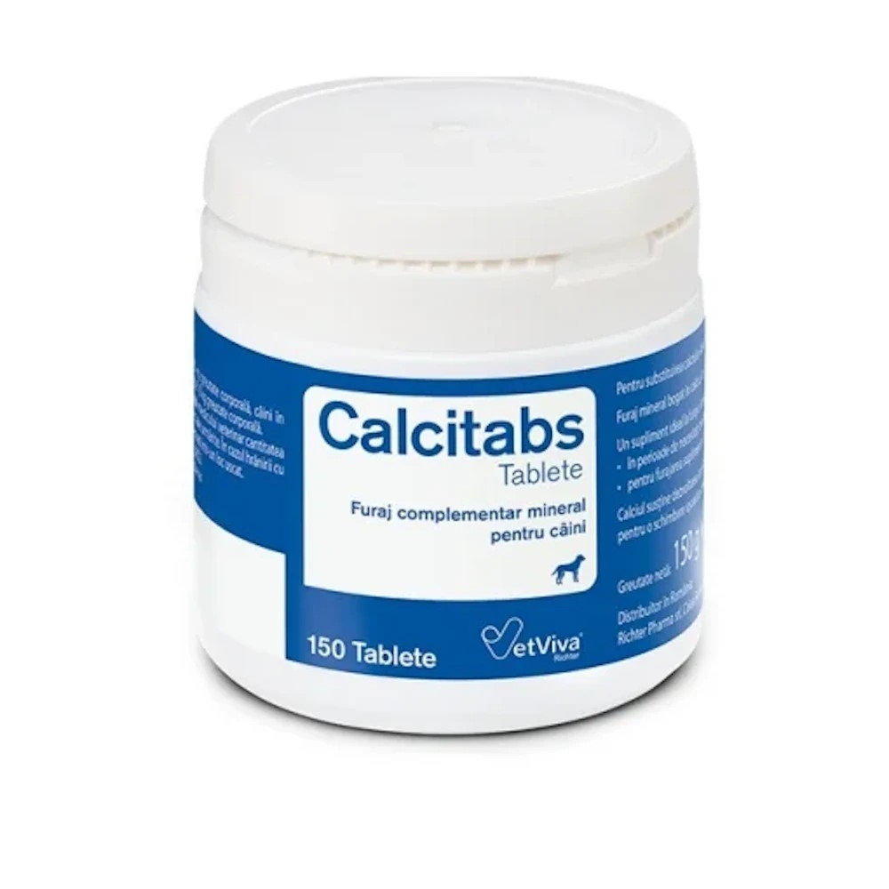 Calcitabs calciu și fosfor pentru câini și pisici, 150 tablete
