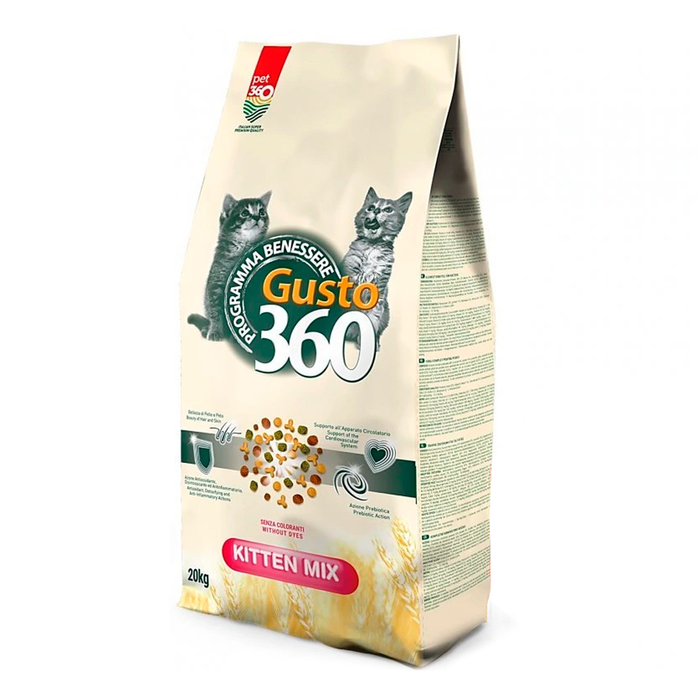 Hrană uscată pentru pisoi Gusto 360 Kitten Mix, 20 kg