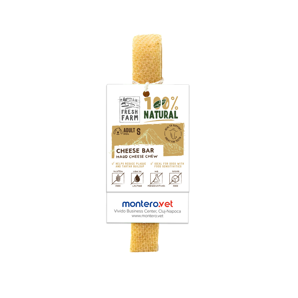 Recompense din brânză pentru câini Fresh Farm Cheese Bar, mărimea S, 50 g