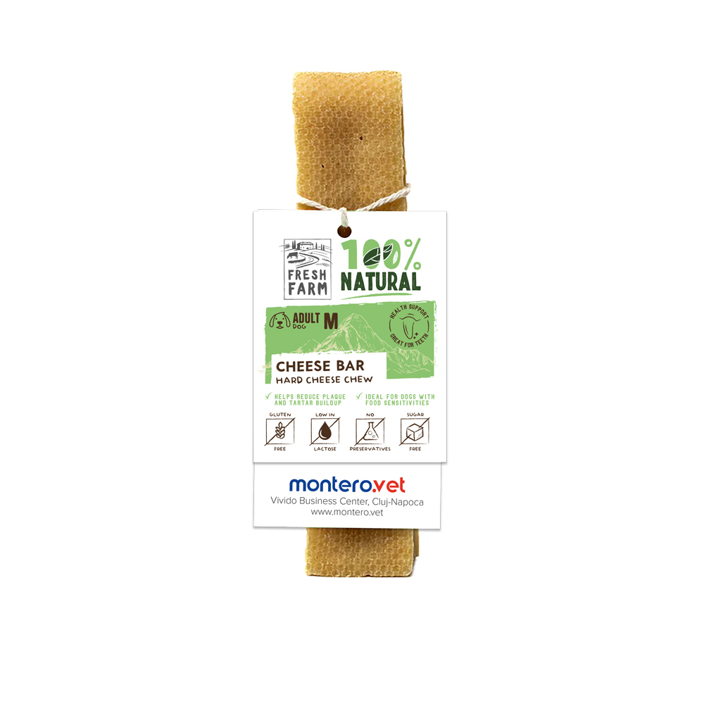 Recompense din brânză pentru câini Fresh Farm Cheese Bar, mărimea M, 70 g