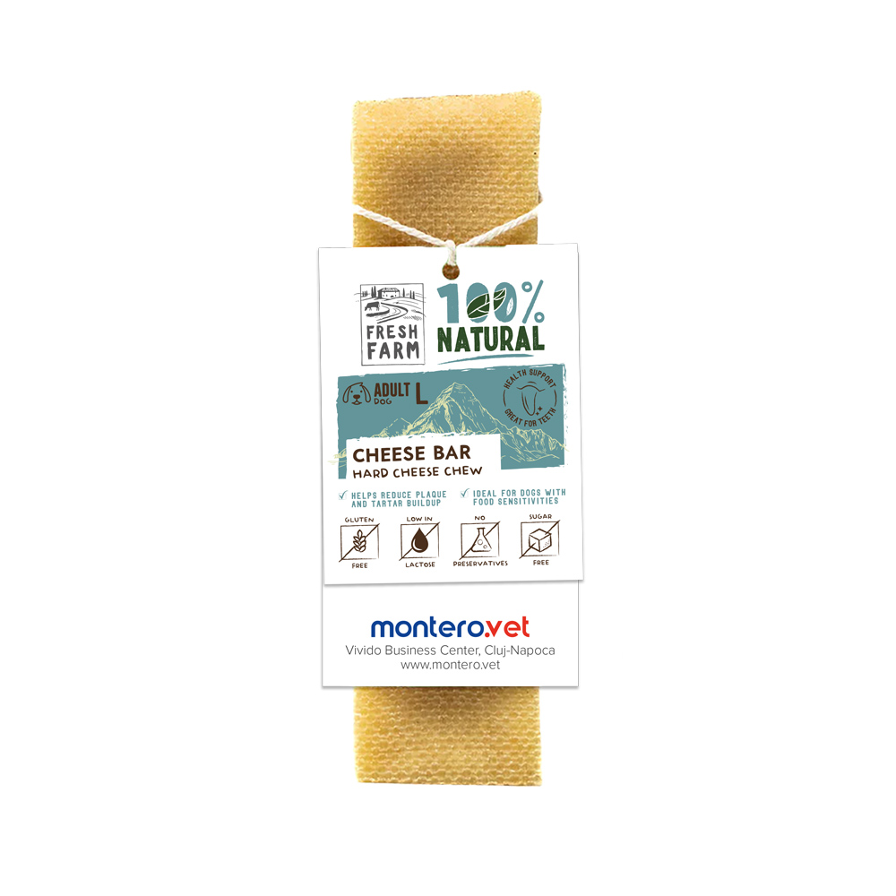 Recompense din brânză pentru câini Fresh Farm Cheese Bar, mărimea L, 90 g