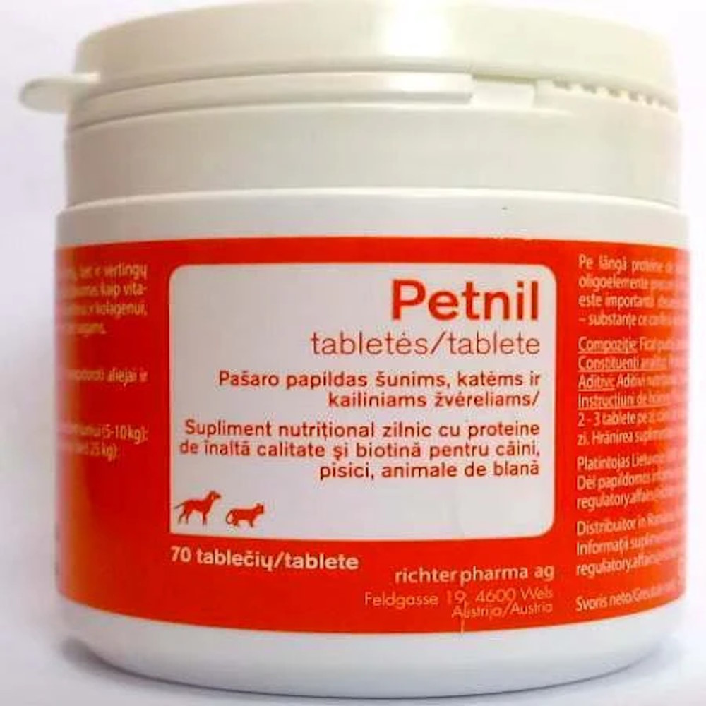 Petnil tablete cu proteine și biotină pentru blană, 70 tablete