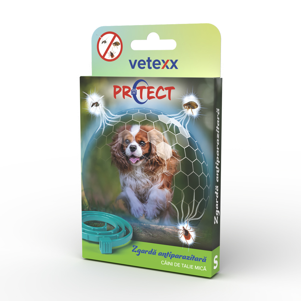 Zgardă antiparazitară pentru câini de talie mică Vetexx, 38 cm
