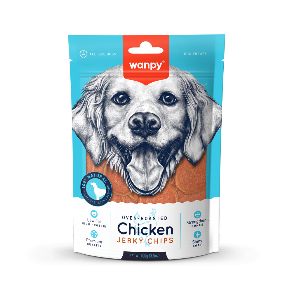 Recompense pentru câini Wanpy Jerky Chips, 100 g