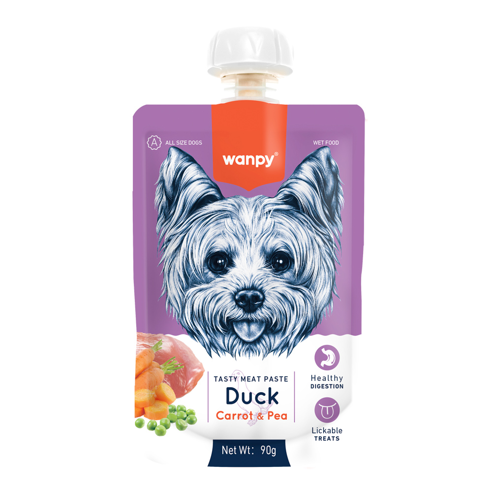 Recompense pentru câini Wanpy, pastă de rață, 90 g