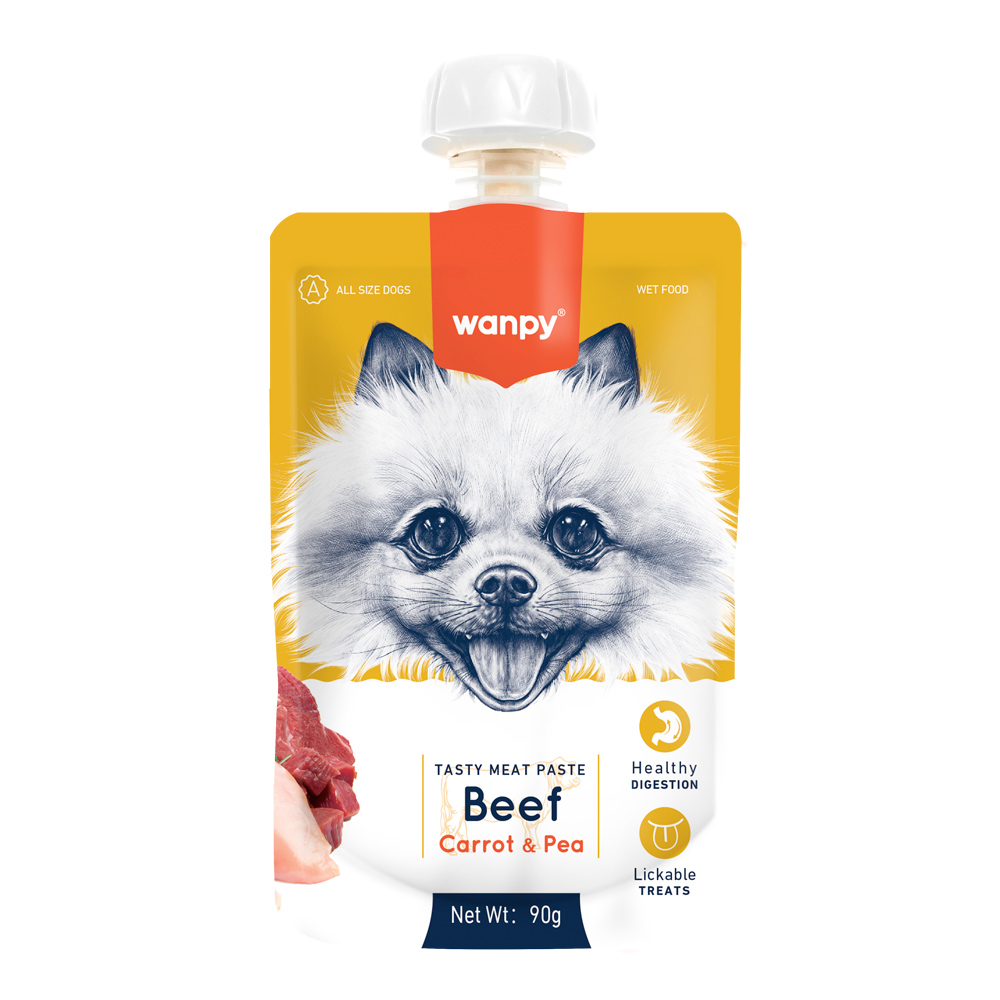 Recompense pentru câini Wanpy, pastă de vită, 90 g