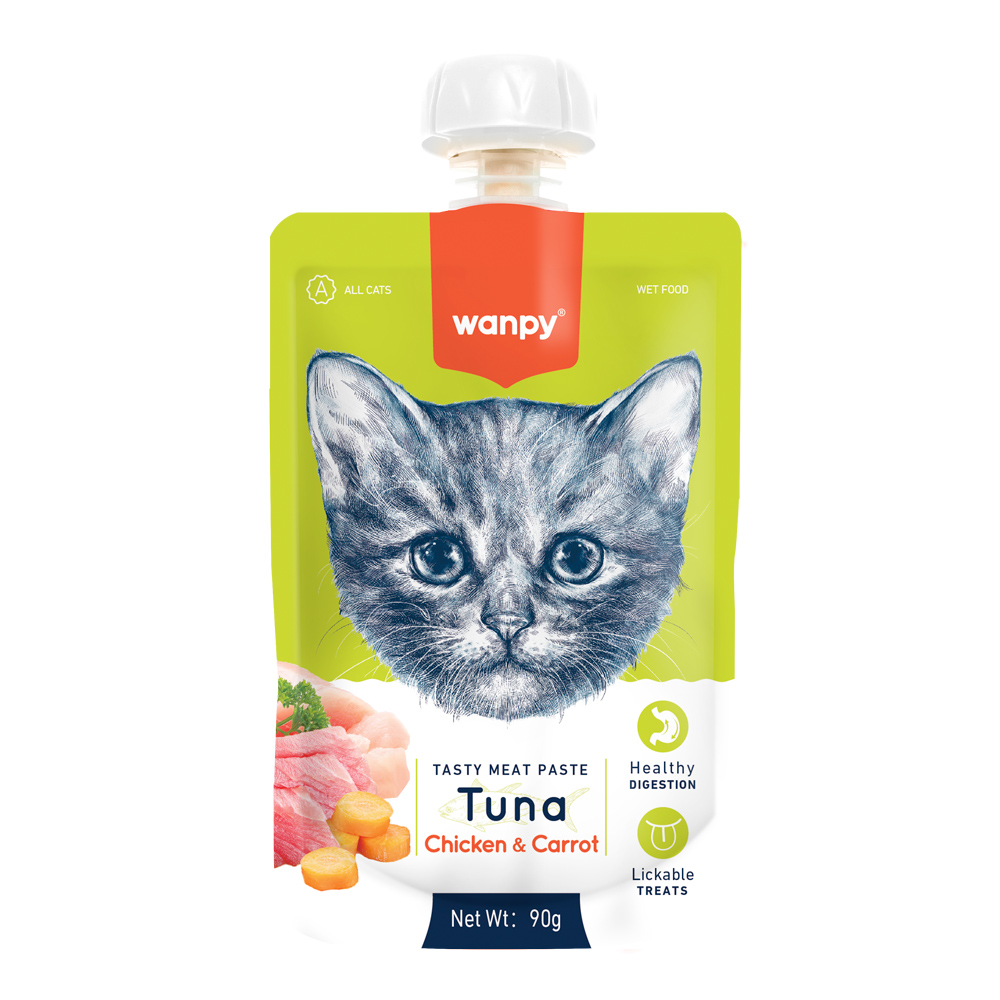 Recompense pentru pisici Wanpy, ton și pui, 90 g