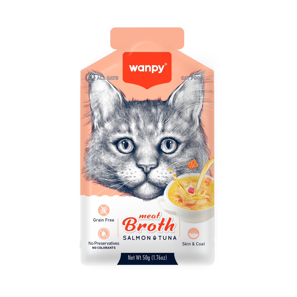 Supă pentru pisici Wanpy, ton și somon, 50 g