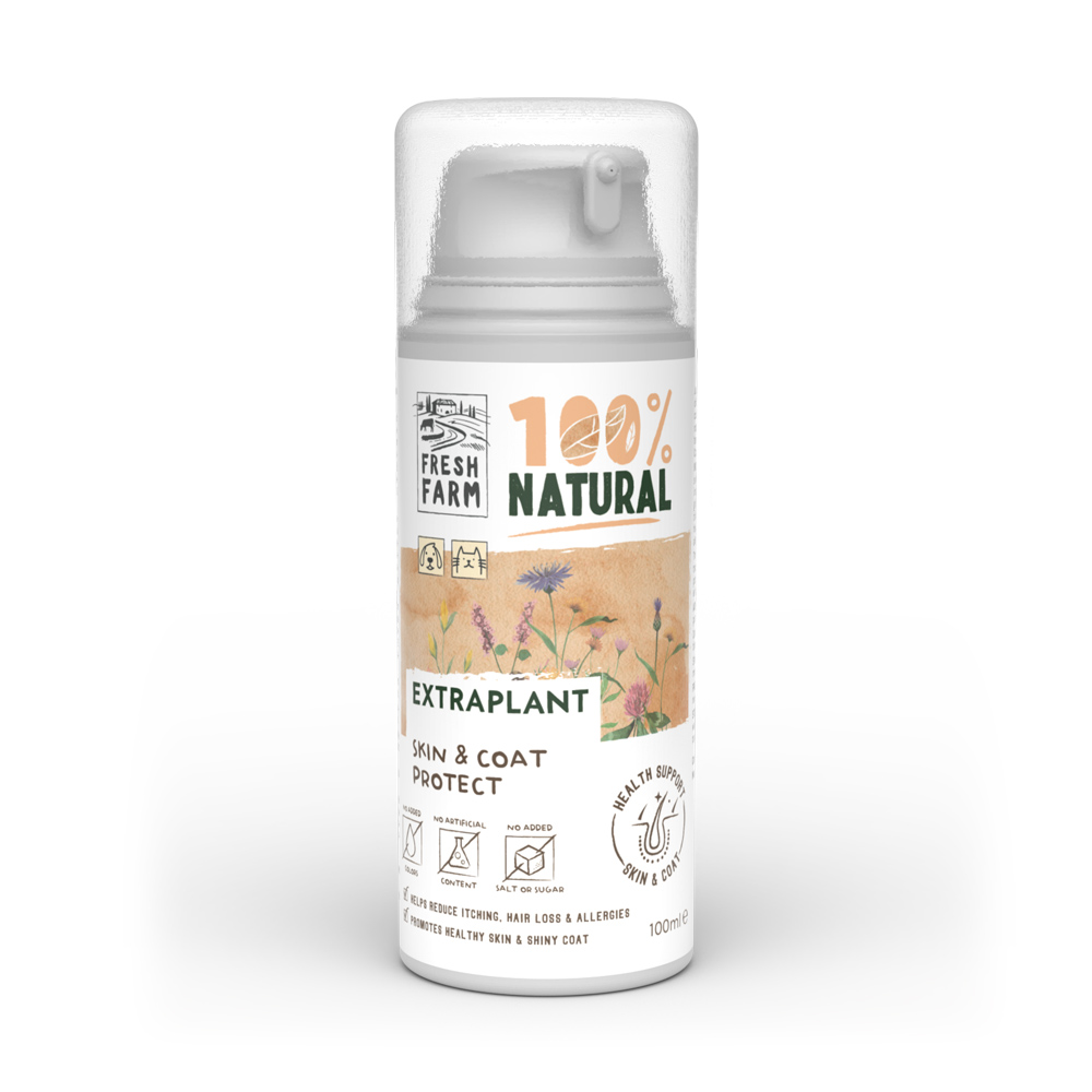 Fresh Farm Extraplant Skin & Coat Protect, supliment pentru piele și blană, câini și pisici, 100 ml