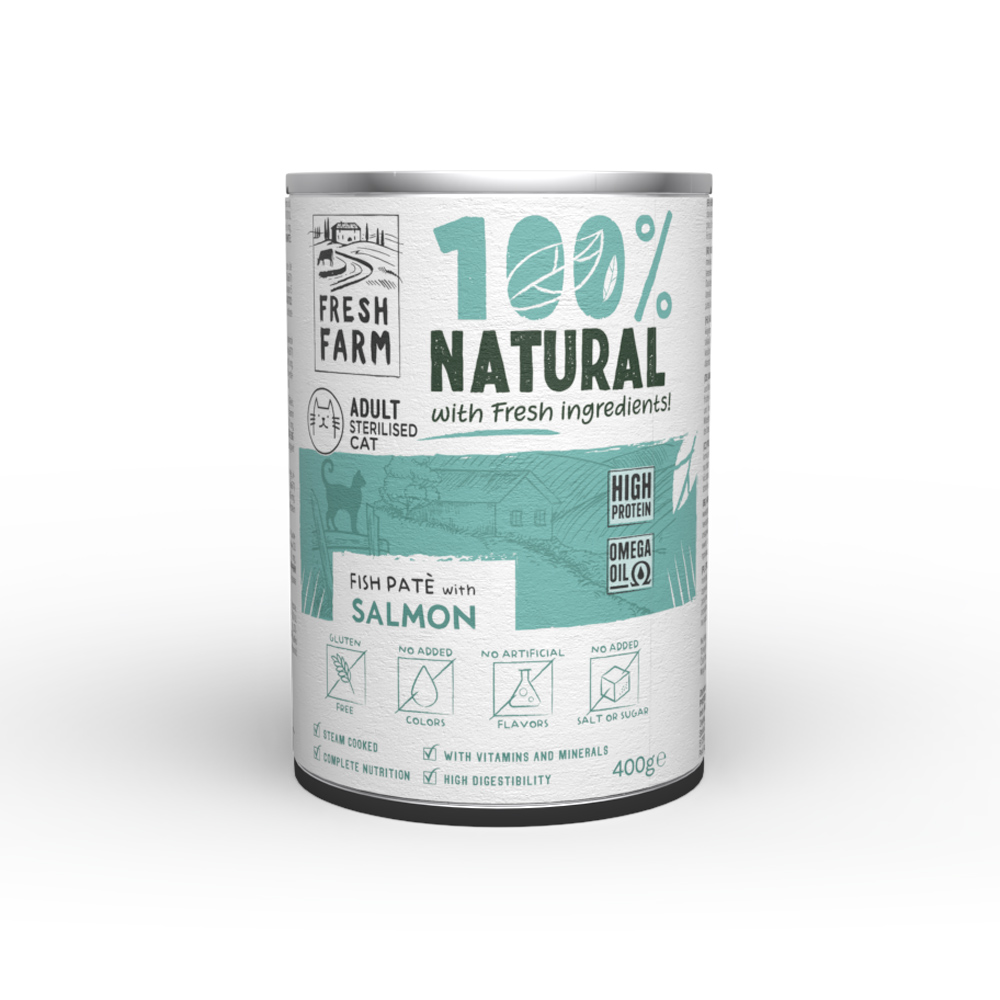 Fresh Farm Smooth pate with salmon & fish 400 gr Cat