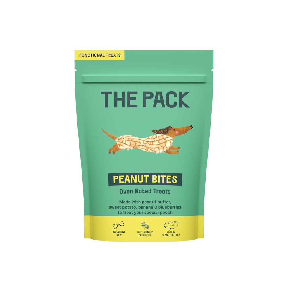 Recompense pentru câini The Pack Peanut Bites, cu unt de arahide, 100 g