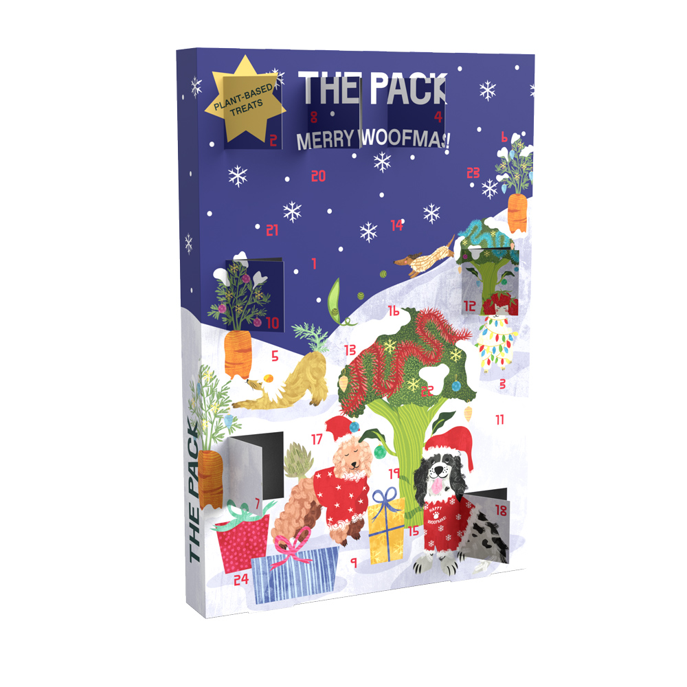 Calendar de Advent pentru câini The Pack, recompense cu unt de arahide, 80 g