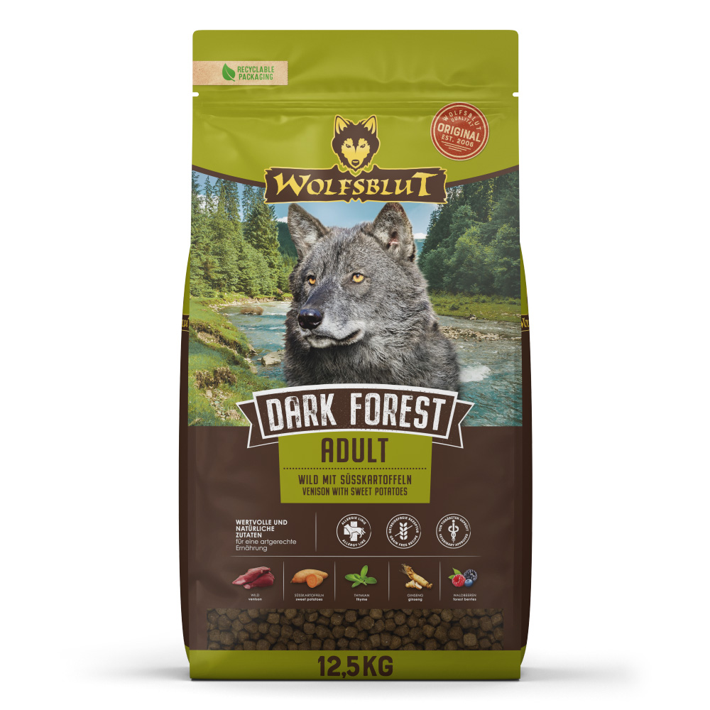 Hrană uscată pentru câini Wolfsblut Dark Forest Adult, vânat, 12,5 kg