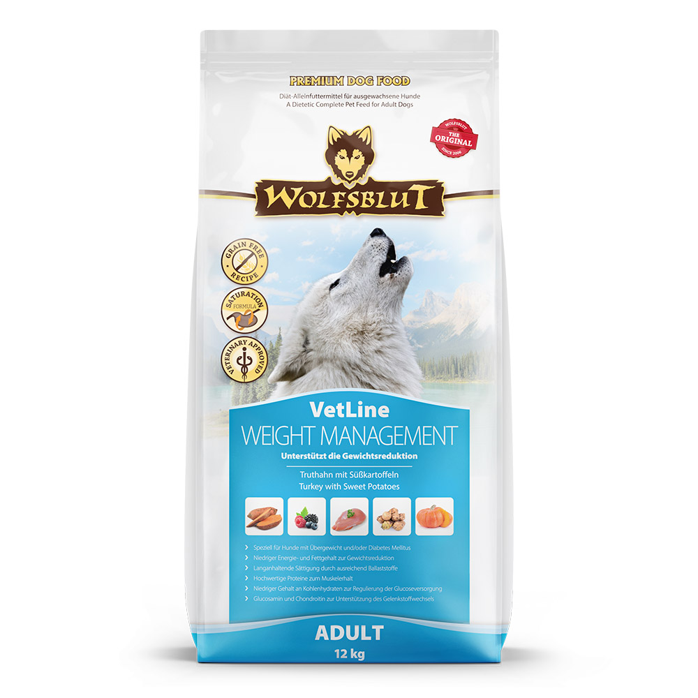 Hrană uscată pentru câini Wolfsblut VetLine Weight Management, curcan, 12 kg